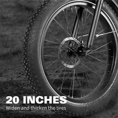 1000W Fold Electric Bicycle 48V12.5AH Fat Tire Ebike 20" Mountain Bike